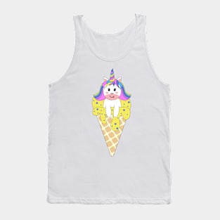 Cute Kawaii Unicorn on ice Tank Top